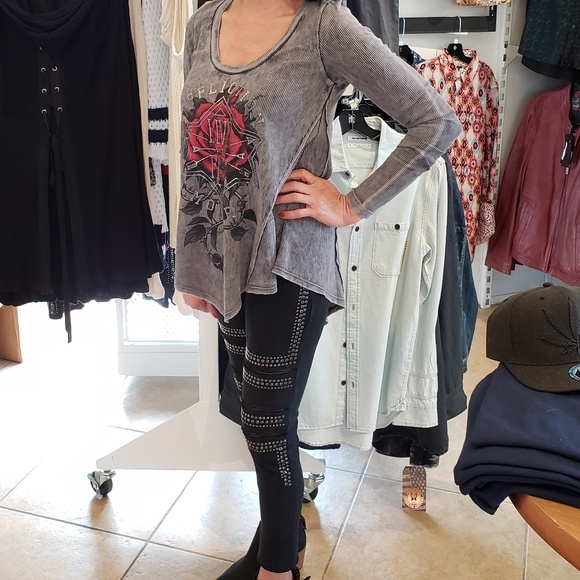 Black Vocal Mesh and Studded Leggings - Picture 6 of 6